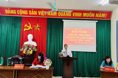 TRƯỜNG TIỂU HỌC NINH TIẾN TỔ CHỨC HỘI NGHỊ CÁN BỘ VIÊN CHỨC VÀ NGƯỜI LAO ĐỘNG NĂM HỌC 2022-2023