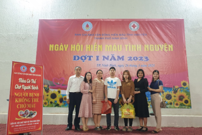 TRƯỜNG TIỂU HỌC NINH TIẾN THAM GIA NGÀY HỘI HIẾN MÁU TÌNH NGUYỆN ĐỢT I NĂM 2023