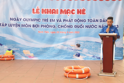 Trường Tiểu học Ninh Tiến tổ chức Lễ phát động toàn dân tập luyện môn bơi phòng, chống đuối nước, công khai dự toán bổ sung NSNN lần 3; quyết toán các khoản thu chi năm học 2022-2023